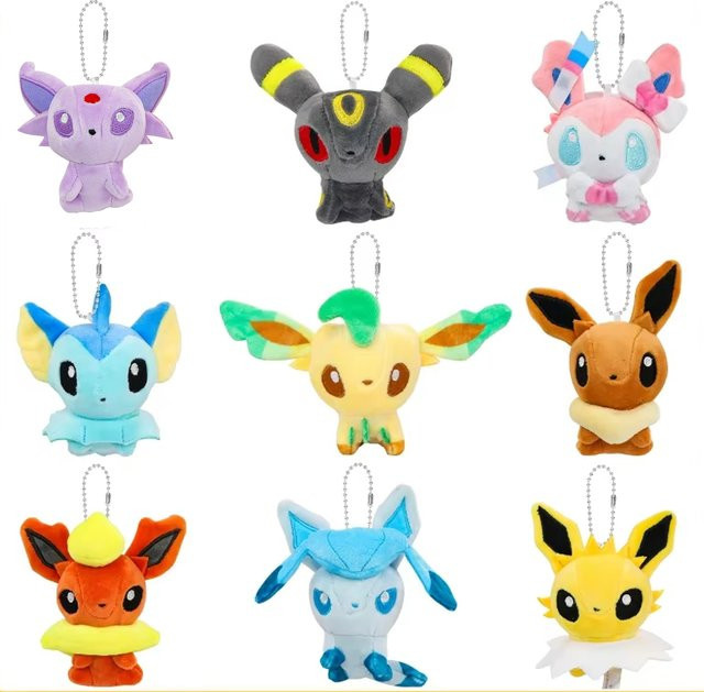 DUODUOBAO Pokémon Eevee Umbreon Sylveon Espeon Vaporeon Plüschtiere Schlüsselanhänger, mini - Bild 1