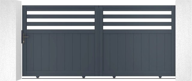 Casanoov Elektrisches Schiebetor Nevis aus Aluminium in Grau inklusive Schiebetorantrieb Ranger C300, Breite: 300 cm, Höhe: 160 cm - Bild 1