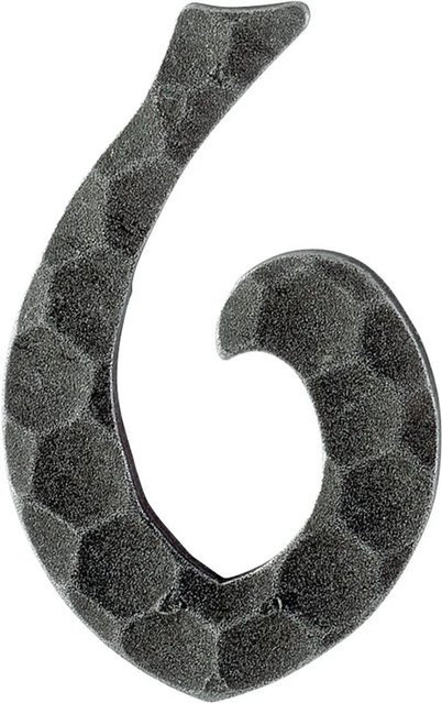 AnsaPro Hausnummer 6 aus schwarzem Schmiedeeisen, verzinkter Stahl, B/H/T: 125,0 x 175,0 x 20,0 cm - Bild 1