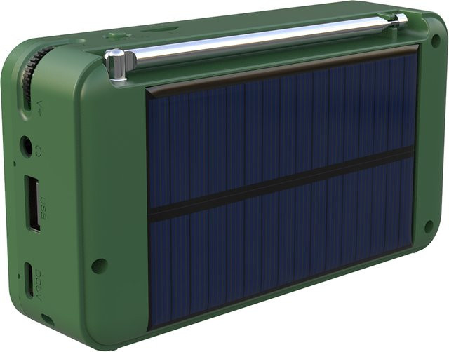 VODOOL Tragbares DAB+ Digitalradio mit Bluetooth und Solarbetrieb in Grün, FM UKW, MP3-Wiedergabe via U-Disk und TF-Karte mit LCD-Display - Bild 1