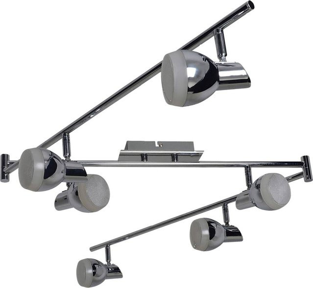 Näve LED Deckenschiene Chromey in Chrom mit 6 Spots aus Metall und Acryl B/H/T: 8 x 13 x 180 cm - Bild 1