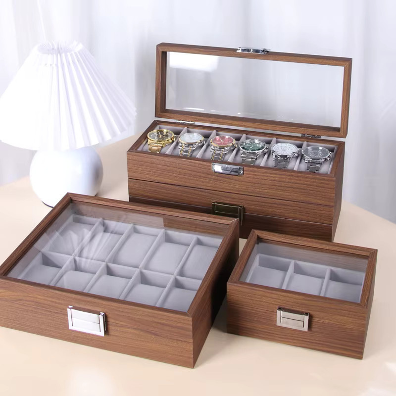 DELESYS Uhrenbox PU, Holzmaserung, Vintage - Bild 1