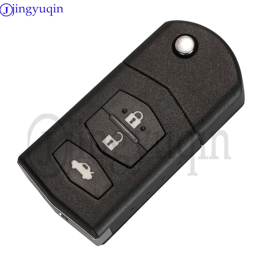 Jingyuqin Klapp Fernbedienung Schlüssel für Mazda 2 3 5 6 und Mitsubishi, 433 MHz, ID63-80bit, SKE126-01 SKE126-A1, 3/2 Tasten, Schwarz - Bild 2