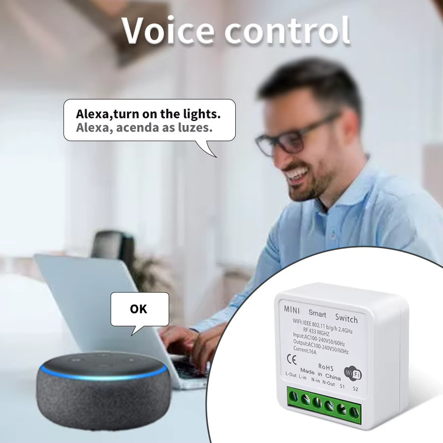 Tuya Smart Switch mit WiFi und 433MHz Power Monitor zur Hausverbesserung in Weiß - Bild 2