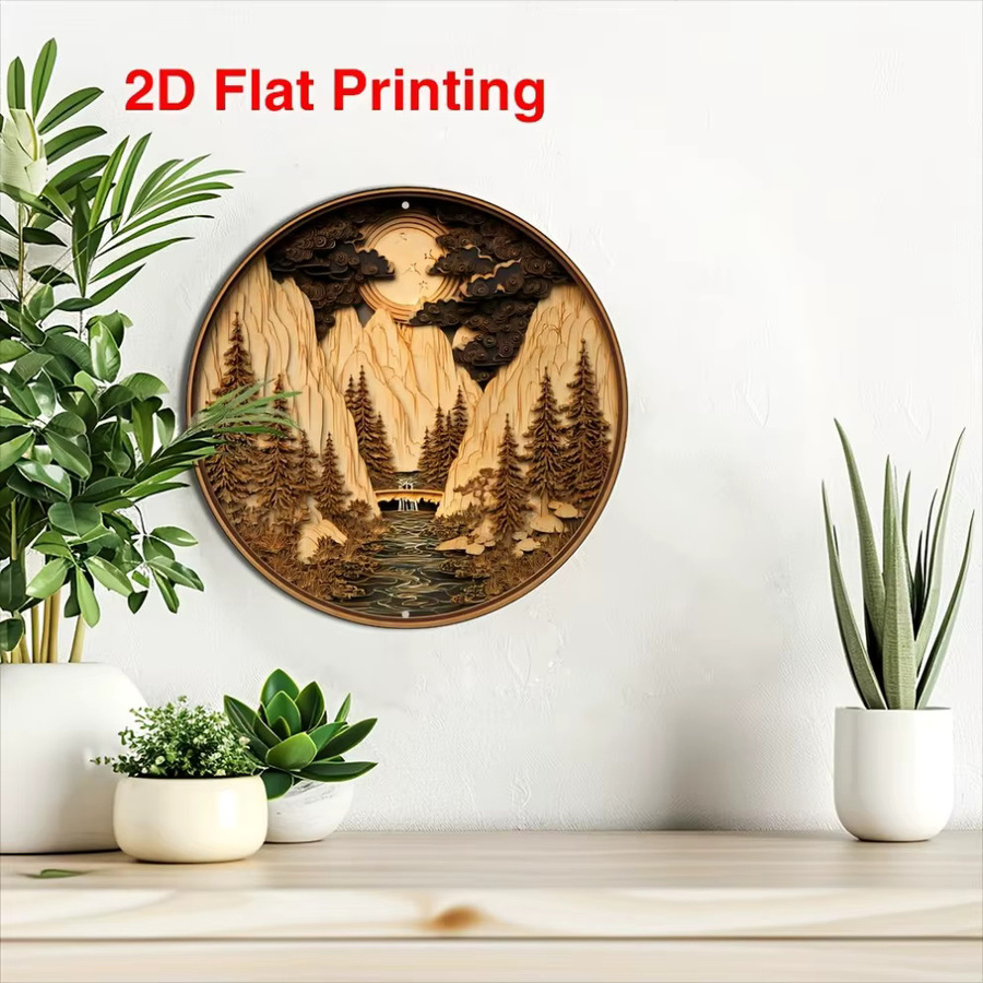Bohemian Moonlight Scene Wanddekoration aus Metall von CIFBUY, rund, multicolor, Durchmesser: 20,3 cm - Bild 5