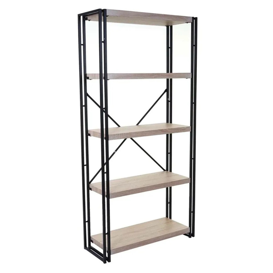 Bücherregal MCW-A27 Wohnregal in Eiche-Optik mit 5 Ebenen, braun, Höhe: 165 cm, Breite: 80 cm, Tiefe: 30 cm - Bild 3