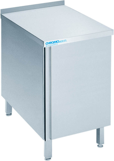 CHROMOnorm Arbeitsschrank mit Flügeltür und Tischplatte in Grau, B: 60 cm, H: 90 cm, T: 60 cm - Bild 1