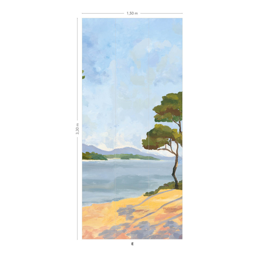 Isidore Leroy Mural Lérins Wandtapete Panel E in Mehrfarbig mit mediterranem Landschaftsmotiv - Bild 1