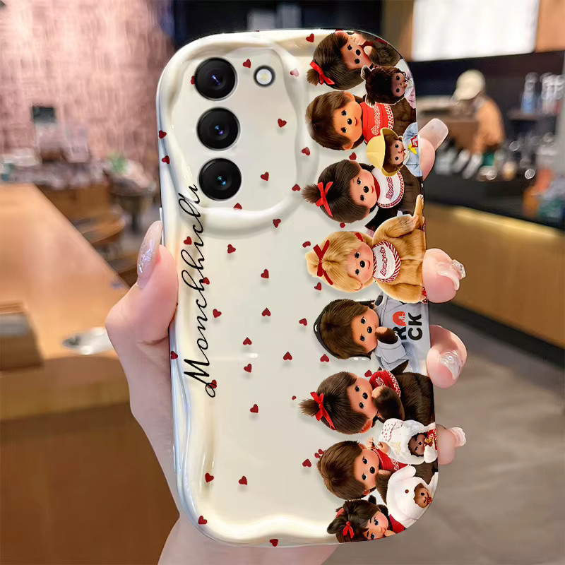 Kawaii M-monchhichis-s Schutzhülle für Samsung Galaxy S25 S24 S23 S22 S21 Ultra Plus S20 FE A73 A72 A71 A56 A55 A54 5G A52 4G Cover in Multicolour - Bild 2