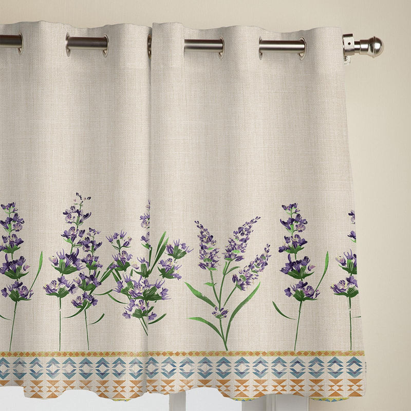 Super Six Fenstervorhang Lavendelblüten Böhmen, semi-transparent, Polyester, Breite: 135 cm, Höhe: 60 cm - Bild 3