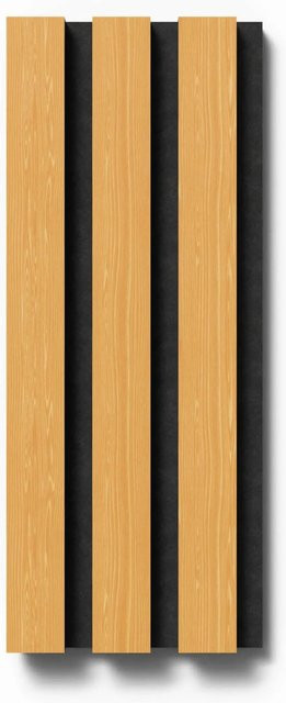 Denpanels Akustikpaneel Muster Eiche Natur Geölt mit schwarzem Filz in Schwarz, Breite: 29,5 cm, Höhe: 15 cm - Bild 1