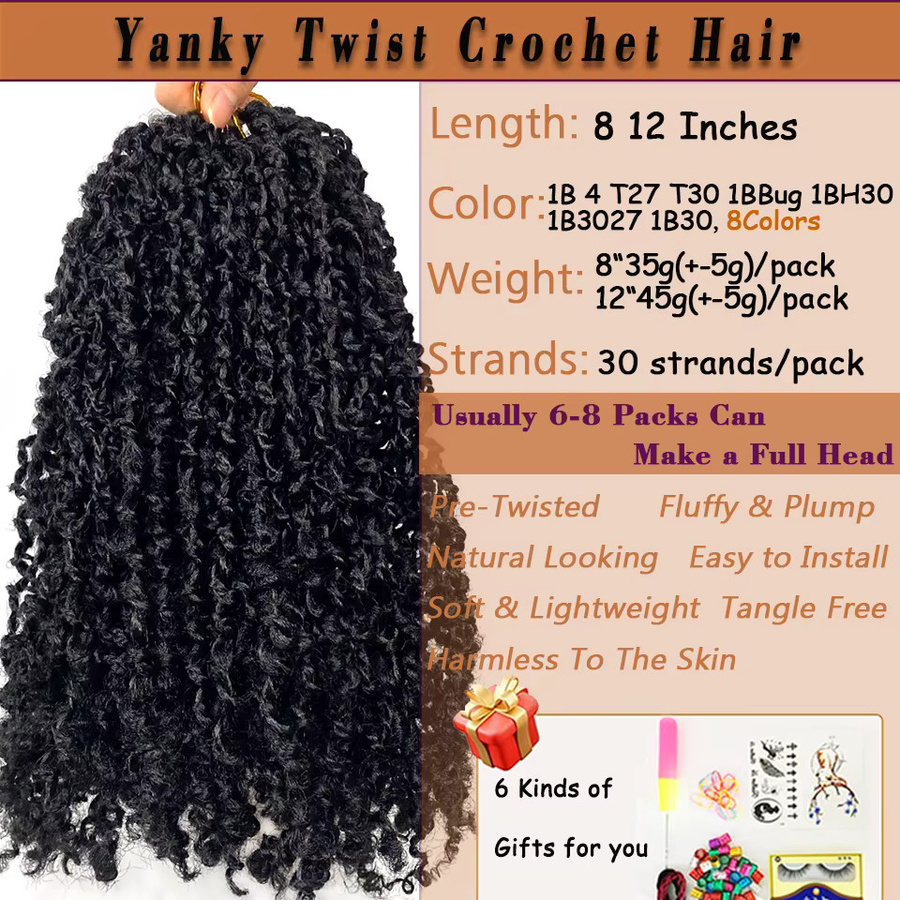 Donghou Yanky Twist Häkelhaar, synthetische Senegalese Twist, 12–8 Zoll - Bild 2
