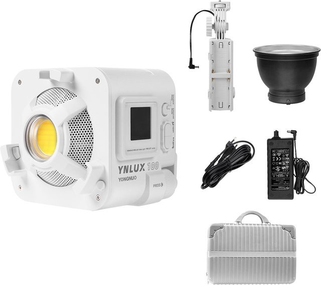 YONGNUO YNLUX100 Kompaktes tragbares COB LED-Videolicht mit 100 W und 3200 K-5600 K in Weiß - Bild 1