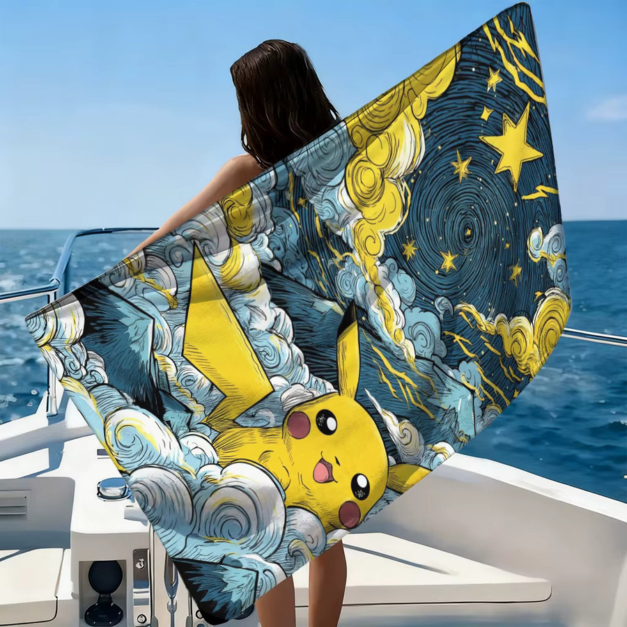 Potdemiel Pokemon Strandtuch im Van-Gogh-Stil, mehrfarbig, B/H: 60 x 40 cm - Bild 2