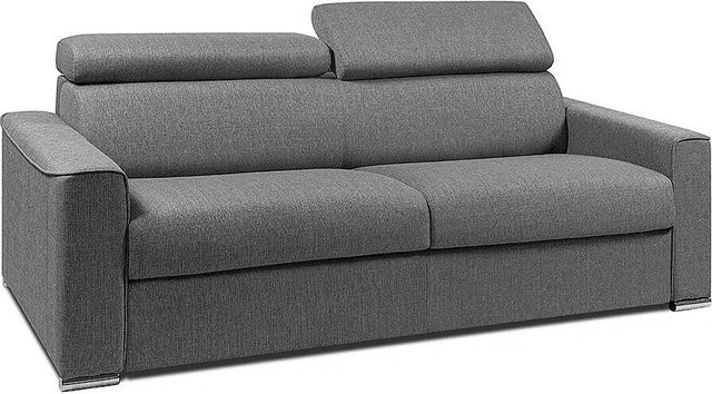 Vente-unique Schlafsofa Vizir Grau mit Stoffbezug und Polsterung, Breite: 216 cm - Bild 1