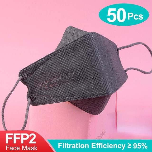 Febell FFP2 Atemschutzmasken wiederverwendbar, grau, 50 Stück - Bild 1