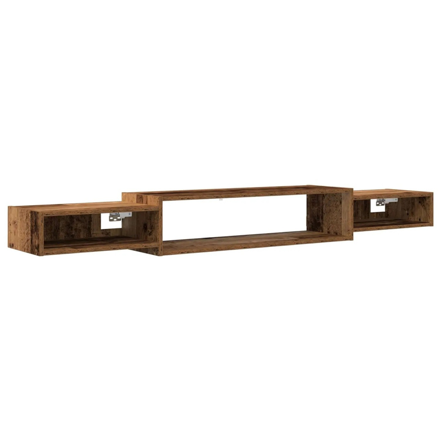 vidaXL Wandmontierter TV-Schrank in Altholz-Optik, Modernes Wandregal für das Wohnzimmer, Braun, B/T/H: 180 x 28 x 21 cm - Bild 2