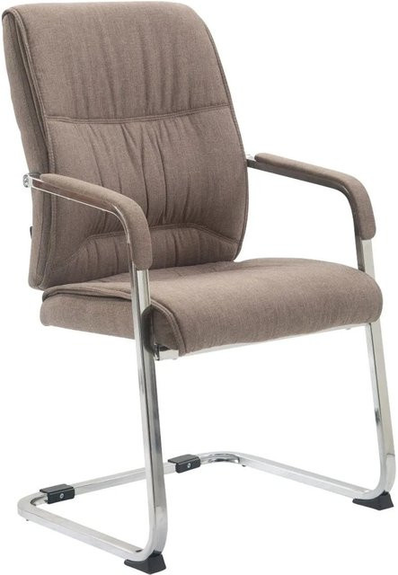 CLP XXL-Freischwinger Anubis Konferenzstuhl mit gepolsterter Sitzfläche in Beige und Metallgestell - Bild 1