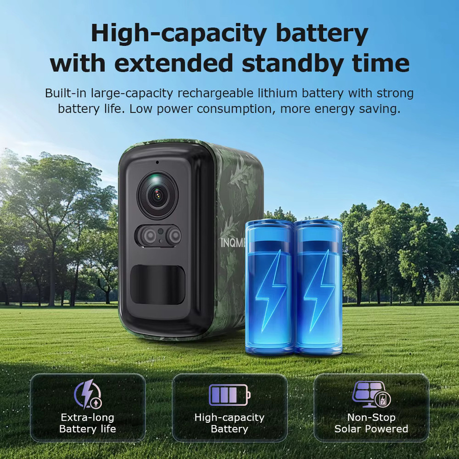 INQMEGA 5MP 2K HD 4G Drahtlose Solarkamera mit 10000mAh Akku, WiFi Outdoor Überwachungskamera mit PIR Tiererkennung und Wasserdichtigkeit - Bild 3