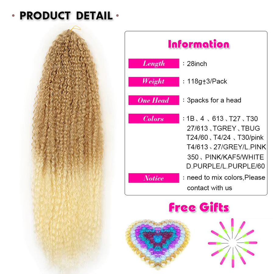 Alibaby Afro Yaki Haarverlängerung, synthetisch, Ombre, 20 Zoll, Damen - Bild 2