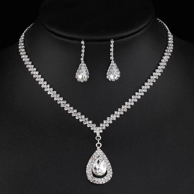 VantaGoods Schmuck-Set, Halskette & Ohrringe, Zirkonia, Schwarz, Damen - Bild 1