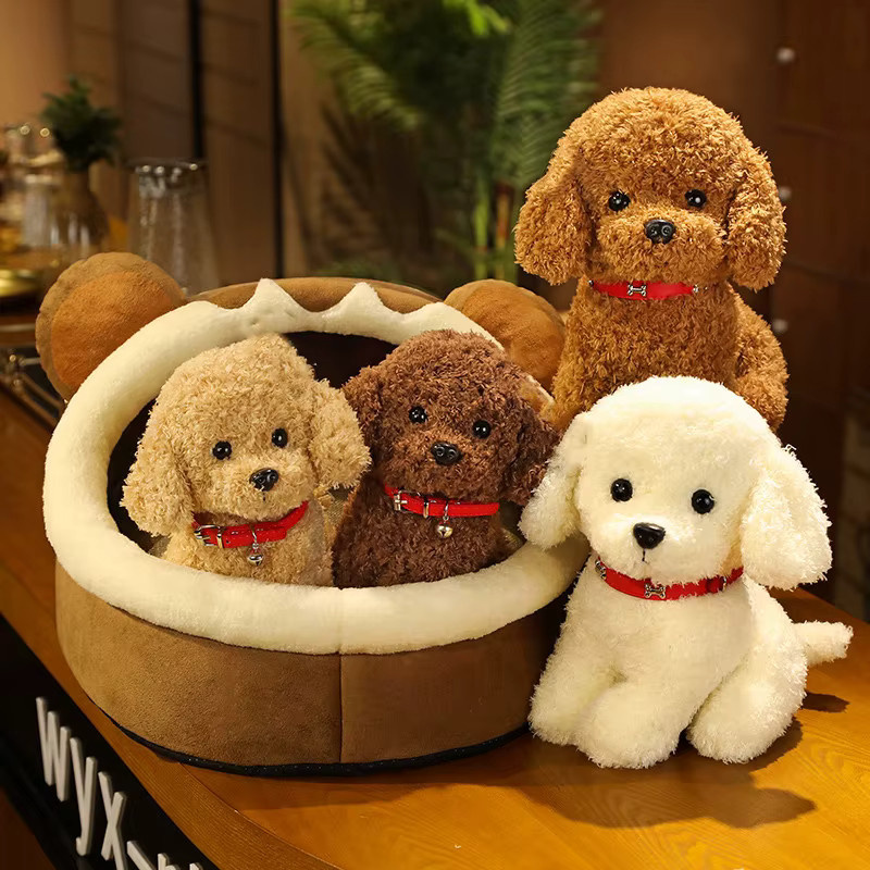 DOYOUDO Welpe Teddy Hund Plüschtier, realistischer Plüsch Teddy Hund - Bild 2