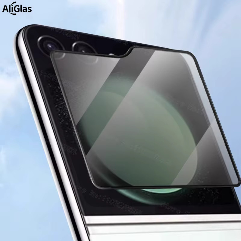 6-in-1 Anti Spy Displayschutzfolie für Samsung Galaxy Z Flip 7 6 5 und Z Flip7 FE inklusive Kameraobjektiv-Schutzfolie aus gehärtetem Glas, transparent - Bild 3