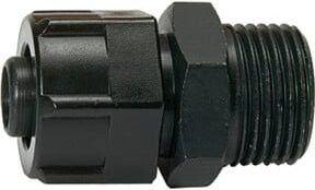 Riegler Einschraubverschraubung für PVC-Pneumatikschlauch 11,6x9, G 3/8, Schwarz - Bild 1