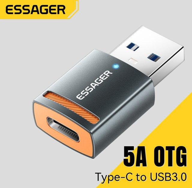 Essager USB 3.0 OTG Adapter von USB-A auf USB-C Konverter für MacBook Pro Air und Samsung S20 S10 - Bild 1