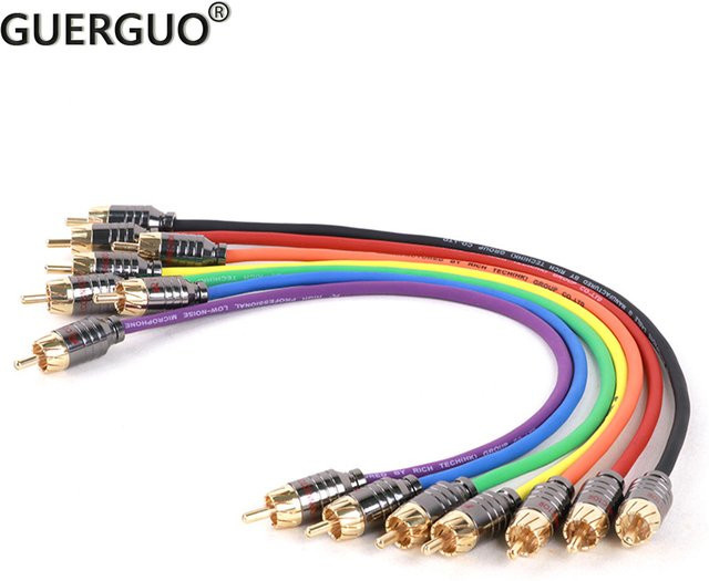 GuerGuo RCA zu RCA Stereo Kabel Stecker auf Buchse für Heimkino, HDTV, DVD und Lautsprecher, Mehrfarbig - Bild 1