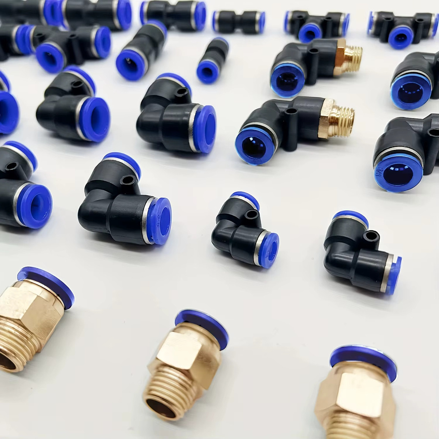 AGASHE 56-teiliges Luftschlauch-Montageset mit Haken, Schnellanschlüssen und PVC-Push-In-NPT-Gewindeanschlüssen für pneumatische Geräte - Bild 3