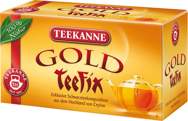 Teekanne Teefix Gold, Schwarztee, Teebeutel, 20 Stück, 40g