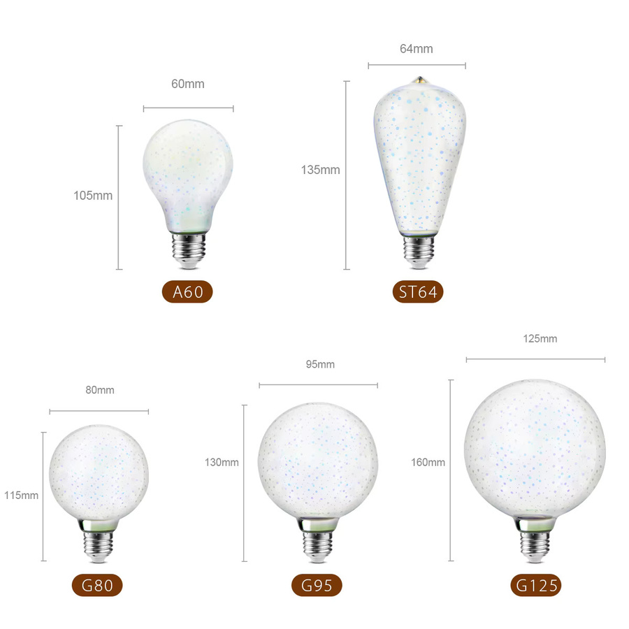 MALITAI Retro LED-Glühbirne im Edison-Stil mit 3D-Effekt, E27, transparentes Glas - Bild 3