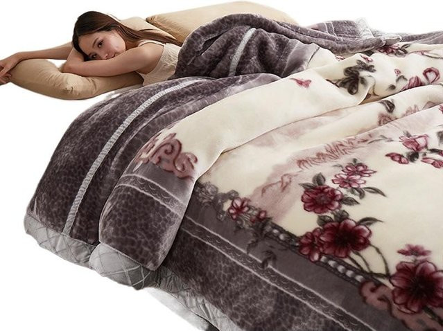 Laschelle Raschel-Doppeldecke Reversible Doppelseitige Decke Floral Multicolour B: 150 cm, T: 200 cm - Bild 1