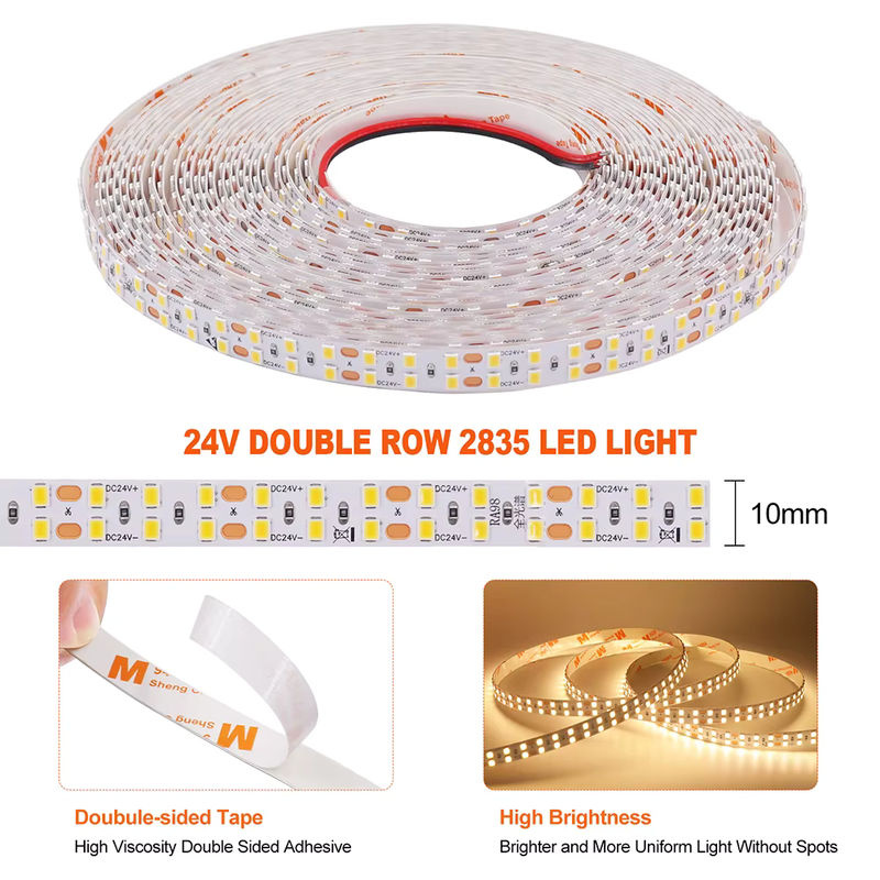 HEGEHE LED-Streifen IP20 SMD 2835 mit 240 LEDs/m, DC 24V, CCT flexibler LED-Band in Weiß - Bild 5