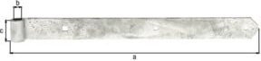 GAH Alberts Tor-Ladenband gerade aus Stahl, feuerverzinkt, Farbe: Silber, für Dorn 16 mm, Länge: 500 mm - Bild 1
