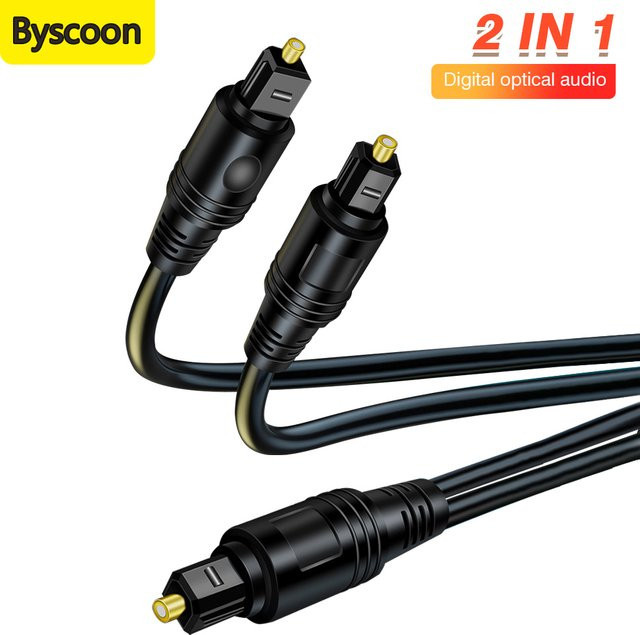 Byscoon Toslink Digitales Optisches Audiokabel SPDIF in Gold und Schwarz für Verstärker, Blu-Ray-Player und Soundbar - Bild 1