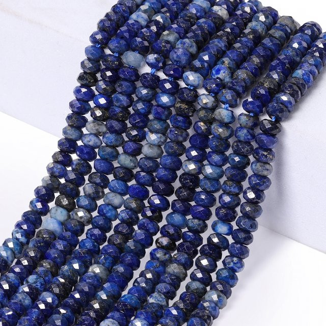 Kuoyu Perlen, Lapislazuli, 4x2mm, Facettierte Rondelle, Unisex - Bild 1