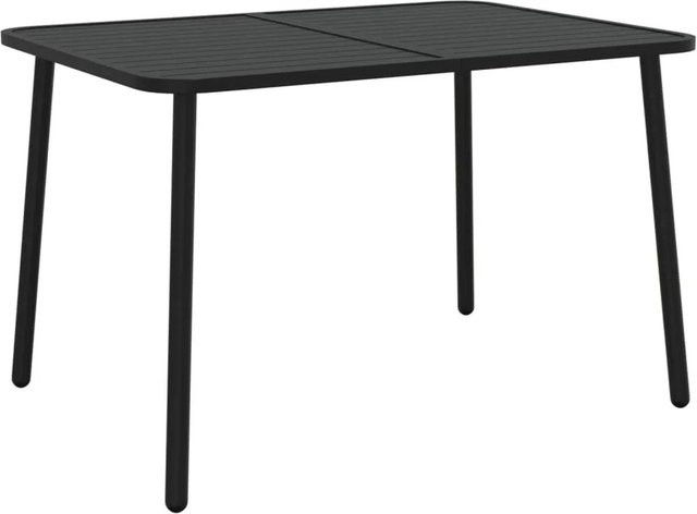 Furnicato Gartentisch aus Stahl in Anthrazit mit modernem Latten-Design, B/T/H: 110 x 80 x 71 cm - Bild 1