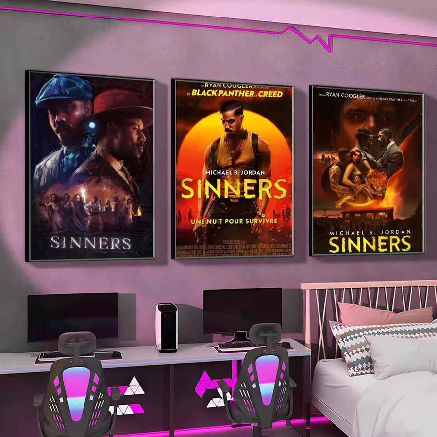 S-Sinners Klassisches Filmplakat als wasserfeste HD-Wandkunst in Schwarz und Mehrfarbig - Bild 2