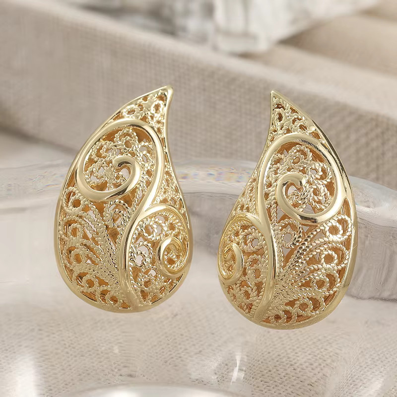 YoYo Ohrstecker, Gold, Damen, Wassertropfen - Bild 2