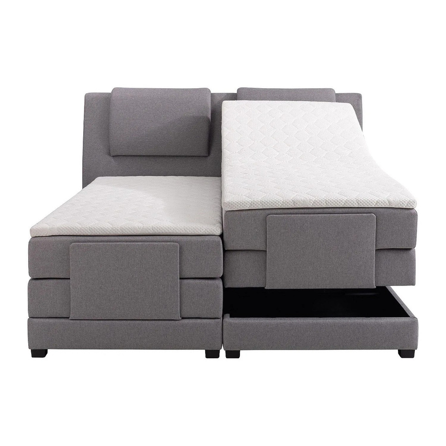 Vente-unique Boxspringbett Castel in Hellgrau, Stoff, Breite: 218 cm, Höhe: 200 cm - Bild 2