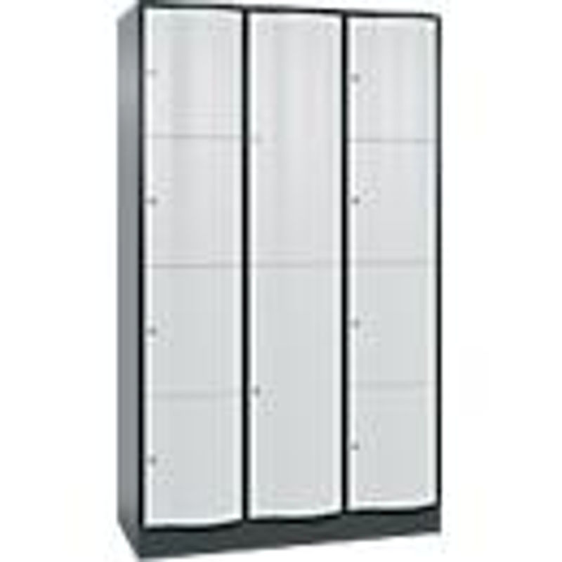 C+P Kombi-Schließfachschrank Resisto mit 3 Abteilen und 10 Fächern, Anthrazitgrau/Lichtgrau, B/T/H: 114,8 x 54,0 x 195,0 cm - Bild 2