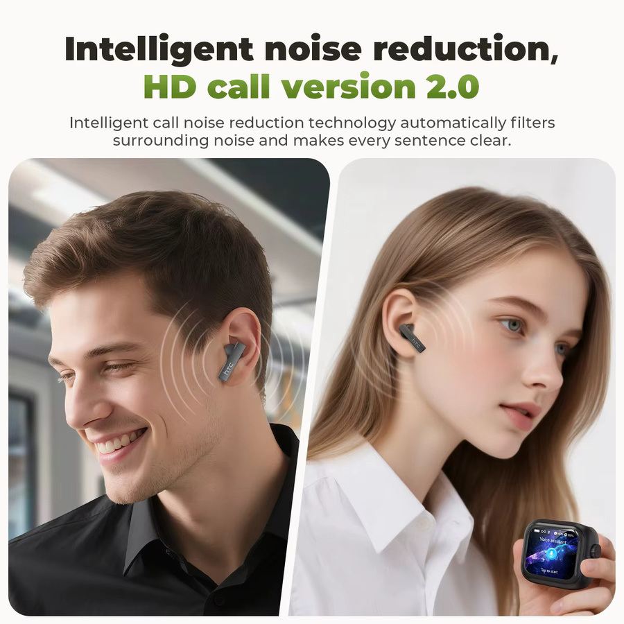 HTC NE40 Kabellose Bluetooth Ohrhörer mit transparentem Gehäuse in Orange, OWS Halb-In-Ear Kopfhörer - Bild 3