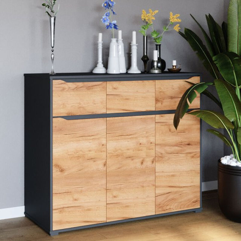 Vicco Kommode Ruben Sideboard Anthrazit Eiche B: 120 cm, H: 102 cm - Bild 2