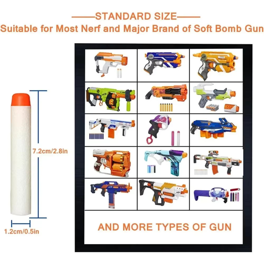 Nerf Kugeln, 100 Stück, weiß, leuchtend, weich, 7,2 cm - Bild 3
