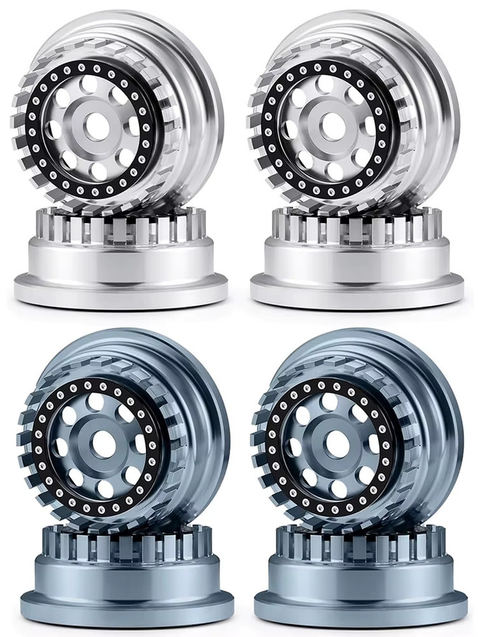 TRINOOD Aluminium Beadlock Felgennabe, 4-teiliges Set, Grau, Metall - Bild 5