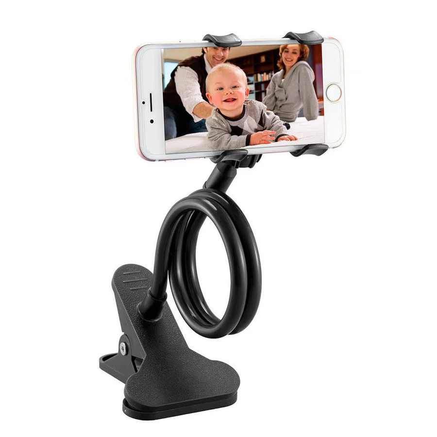 Flexibler 360 Grad Clip Handyhalter für Schreibtisch und Bett in Weiß - Bild 5