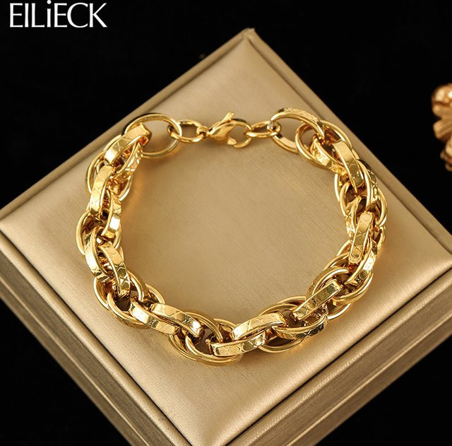 EILIECK Armband Edelstahl, Gold, Damen - Bild 1