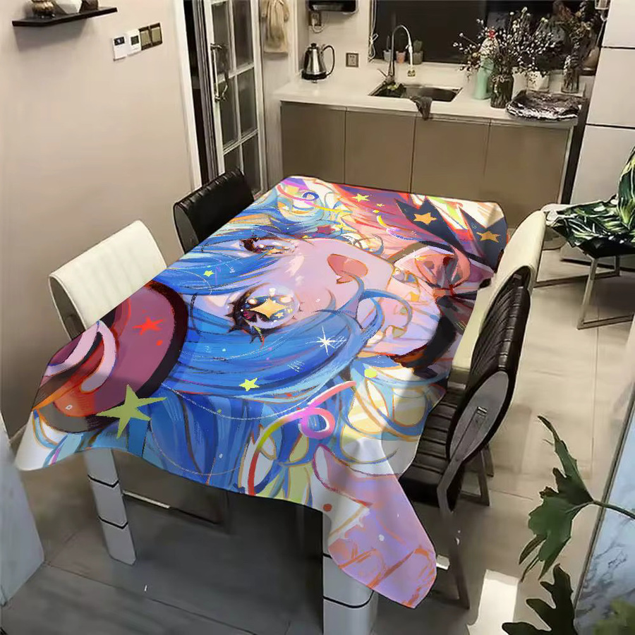 Kayoom Tischdecke mit Anime-Motiv, rechteckig, mehrfarbig, ideal für Silvester und Party-Dekorationen in Küche und Esszimmer - Bild 2
